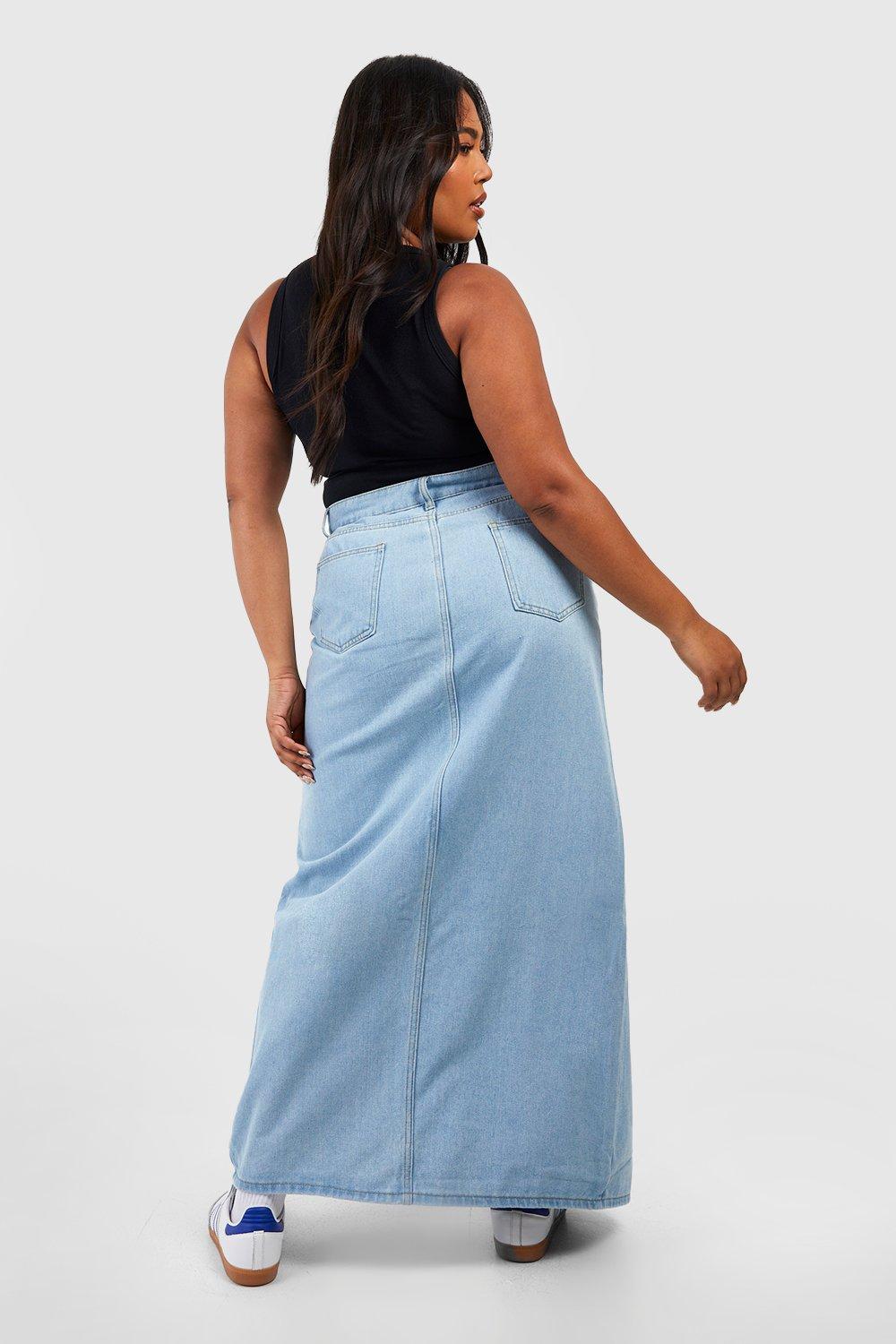 Boohoo plus clearance size denim skirt